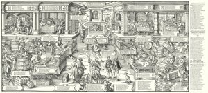 16世紀のドイツの商人の生活（エングレービング