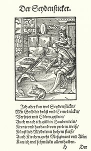 The Silk Embroiderer (the engraving) 作： Jost (after) Amman