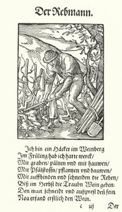The Vine Grower (エングレービング) 作： Jost (after) Amman