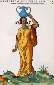 エチオピアの女性、ヨスト・アマン（1539-1591）の絵画からハンス・ヴァイゲル・エルダー（1549-1577）のエングレーヴィング（Habitus praecipuorum populorum tam virorum quam foeminarum singulari arte depicti, Nuremberg）。
