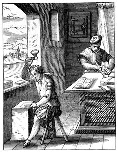 ゴールドビーター、16世紀1849年。 作： Jost Amman
