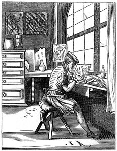 照明器具、16世紀1849年。 作： Jost Amman