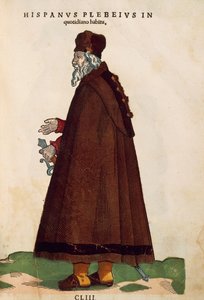 普段着を着たスペイン人男性（ヨスト・アマン作「Habitus Praecipuorum Popularum」より）、エングレーヴィング 作： Jost Amman