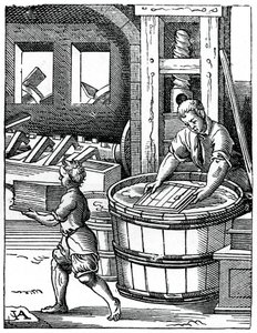 製紙業者、16世紀、1870 作： Jost Amman