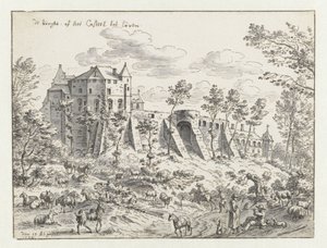 ルーヴェン城、1675年（紙にペンとインク）