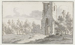 デン・ハーグ近郊のエイケン・ダイネン礼拝堂の廃墟 作： Josua de Grave