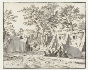ルーヴェン近郊のウィレム 3 世軍の野営地の眺め 作： Josua de Grave