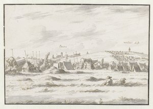 ルーヴェン近郊のウィレム 3 世軍の野営地の眺め 作： Josua de Grave