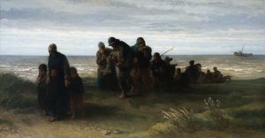 溺れた男を運ぶ漁師たち 1861年頃 油彩・カンヴァス