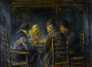ジャガイモを食べる人 - ジャガイモを食べる人 - Jozef Israels (1824-1911) による絵画 - c. 1902 - キャンバスに油彩 - 119.5x151 - ハーグ市立美術館 作： Jozef  Israels