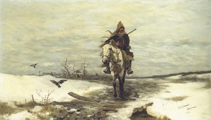 孤独なハンター、1881 作： Jozef Brandt