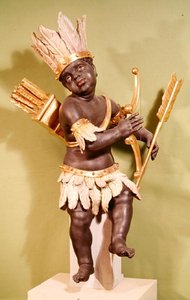 アメリカ、世界の四大陸を表すグループより（ポリクロームウッド）