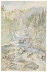 小川のある山の風景 作： Jozef Israëls