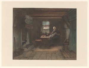 農家のインテリア 作： Jozef Israëls