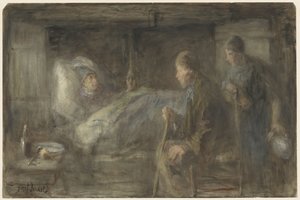 「病気の隣人」 作： Jozef Israëls