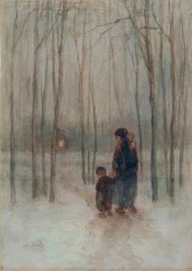 森の中での夕暮れ 作： Jozef Israëls
