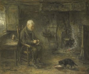 農民の小屋の内部 作： Jozef Israëls