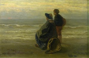海岸の母と子 作： Jozef Israëls