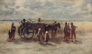 ジャガイモの収穫、1844年、c1915 作： Jozef Israëls