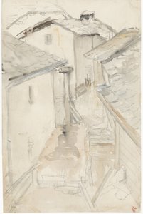 古い家の間の路地 作： Jozef Israëls