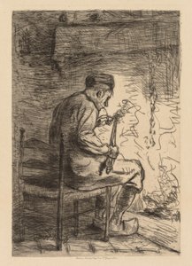 喫煙者。 作： Jozef Israëls