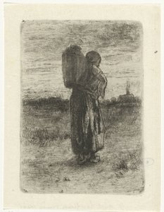 かごを背負った女性 作： Jozef Israëls