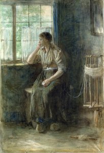 窓辺の女（段ボールにトイレ） 作： Jozef Israëls