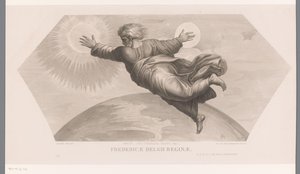 神は太陽と月を創造する Fecit duo ルミナリア マグナ。 遺伝子。 I. Fredericae Belgii reginae (オブジェクトのタイトル) Les loges de Raphaël (...) sujets de la bible (シリーズタイトル) ラファエルのロッジの聖書の場面 (シリーズ タイトル)