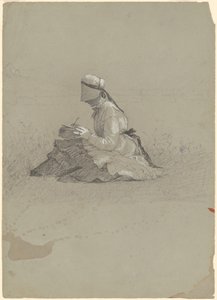 若い女性の書き込み 作： Jr. Enoch Wood Perry
