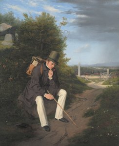 道端で休むアーティスト 作： Jørgen Roed