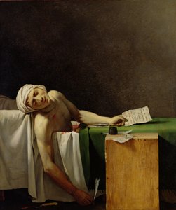 Jacques-Louis David (1748-1825) のオリジナルに基づくマラーの死 (キャンバスに油彩)