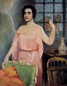 マルガリータ・シルグ（1888-1969）の肖像（キンタロス兄弟による「la Xirgu en cristalline」）（油彩・キャンバス 作： Juan Antonio Benlliure y Gil
