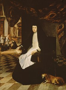 喪中のスペインのマリアナ女王（1631年生）の肖像