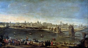 1646年のサラゴサ（サラゴサ市）の眺め フアン・バウティスタ・デル・マゾ（1612-1667）の絵画 1646年 マドリード、プラド美術館 作： Juan Bautista Martinez Del Mazo