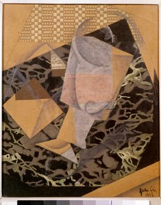 カフェで。 フアン・グリス (1887 - 1927) によるスペインのキュービズム絵画 作： Juan Gris
