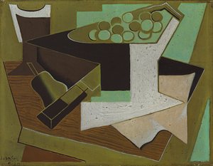 ブドウの房と梨。ぶどうと梨の房、1920 作： Juan Gris