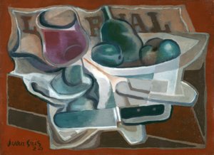 フルーツボウルとグラス 作： Juan Gris