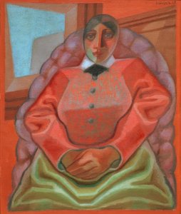 肘掛け椅子の女性 作： Juan Gris
