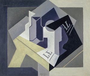 フルーツボウルと新聞 作： Juan Gris