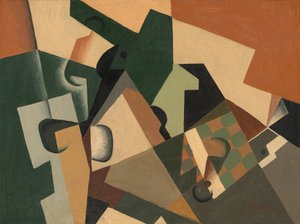 ガラスと市松模様、c。 1917年。 作： Juan Gris