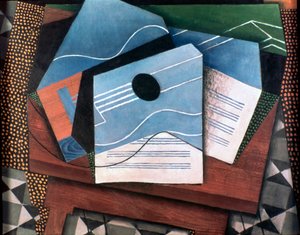 テーブルの上のギター、1915年。 作： Juan Gris