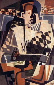 ギターとハーレクイン、1917 作： Juan Gris