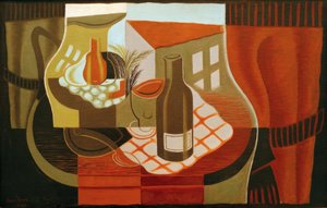 窓の前の台座テーブル 作： Juan Gris