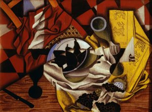 ぶどうと梨のある静物 作： Juan Gris