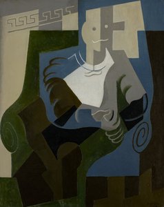 座っている道化師、1920年頃 作： Juan Gris