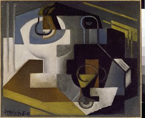 フルーツボウルのある静物画 - フアン・グリ(1887-1927)の絵画 作： Juan Gris