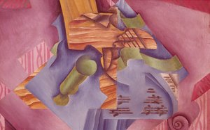 フアン・グリ（1887-1927）作「バイオリンとグラスのある静物」 油彩・キャンバス 46x73 cm 作： Juan Gris