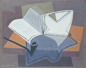 パイプと開かれた本 作： Juan Gris