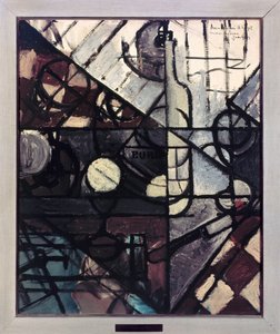 ボルドーのボトル（油彩・キャンバス、20世紀 作： Juan Gris
