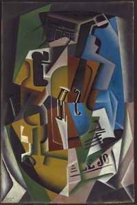ヴァイオリンと新聞; Violon etジャーナル、1917 作： Juan Gris